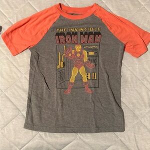 jumping beans Gray & Orange Iron Man Raglan Tee